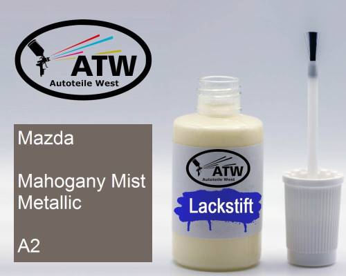 Mazda, Mahogany Mist Metallic, A2: 20ml Lackstift, von ATW Autoteile West.